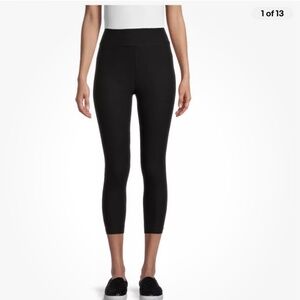 Time and Tru Women’s Black High Rise Knit Capri Leggings Size XXL(20) NEW